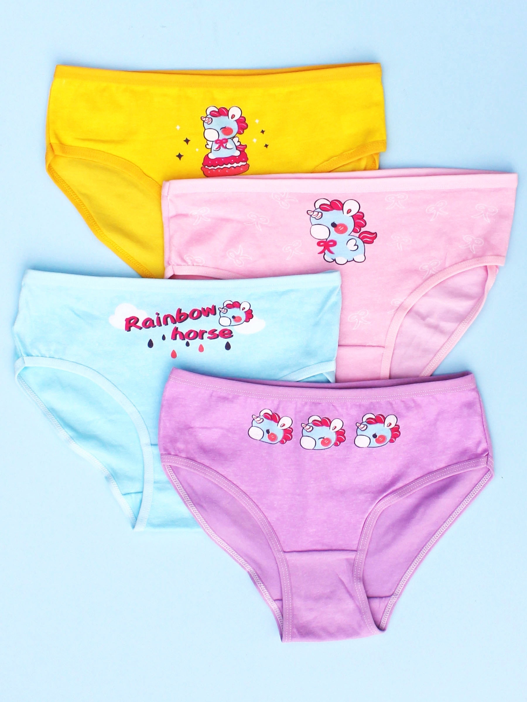 5 pink unicorn print panties for girls : buy online - Underwear