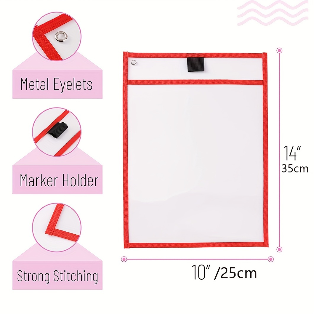 Dry Erase Pockets Heavy Duty Dry Erase Ticket Holder Pockets - Temu