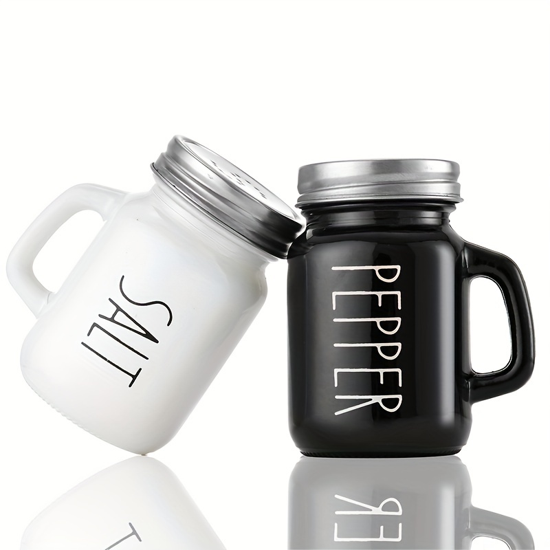 Salt And Pepper Shakers Black And White Spice Set - Temu