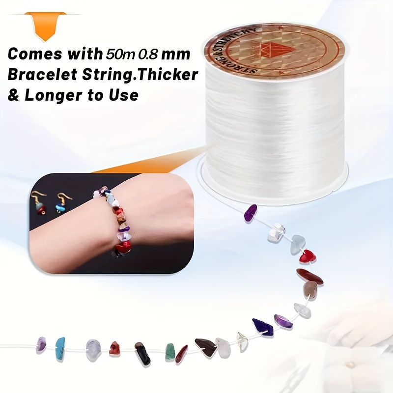 60 Yards Clear Elastic String Cord 0.8mm Polyester Stretch Thread Elastic  Bracelet Rope Crystal Beading