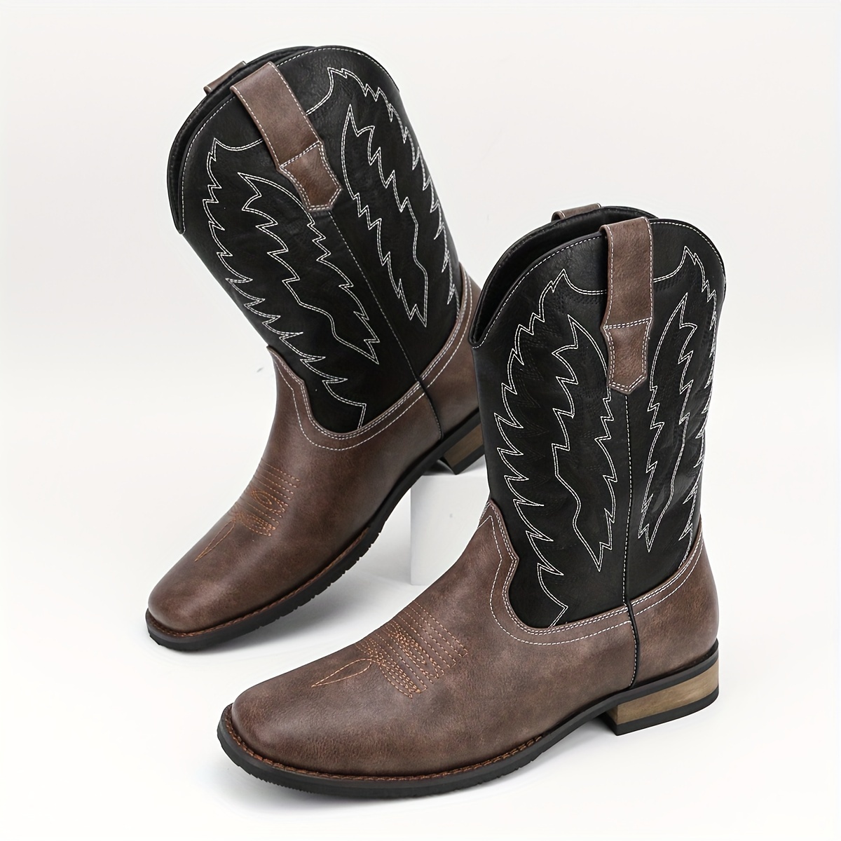 Botas de vaquero vintage para hombres, zapatos de alta calidad  antideslizantes para montar a caballo al aire libre