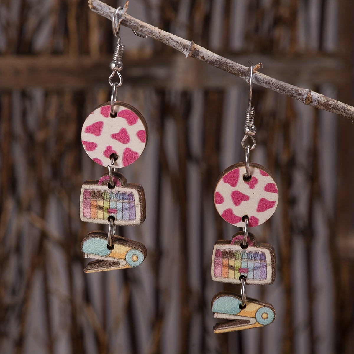 Colorful Windmill Heart Fishtail Shape Drop Dangle Earrings - Temu