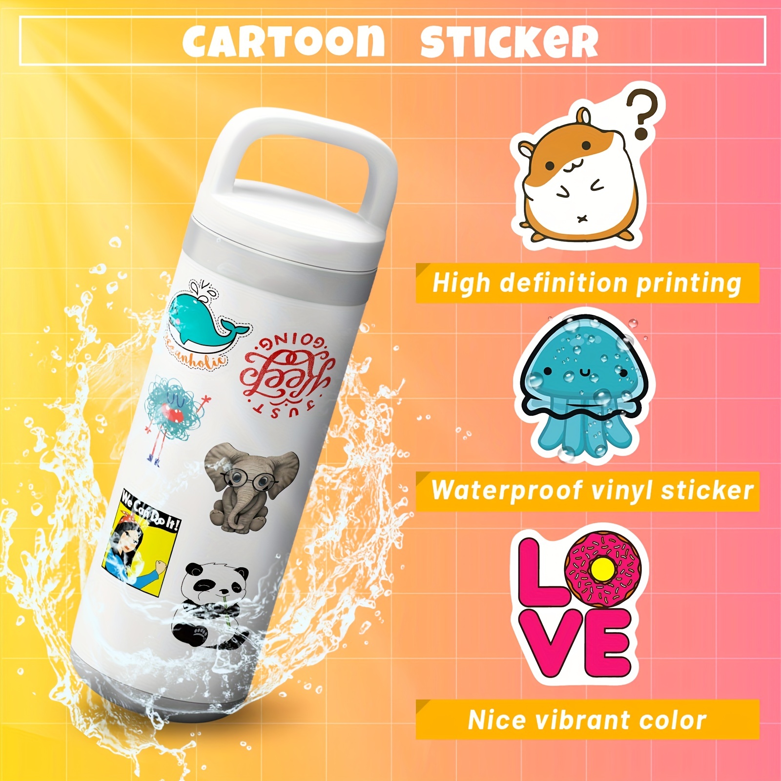 Orange VSCO Stickers Pack Wholesale sticker supplier 