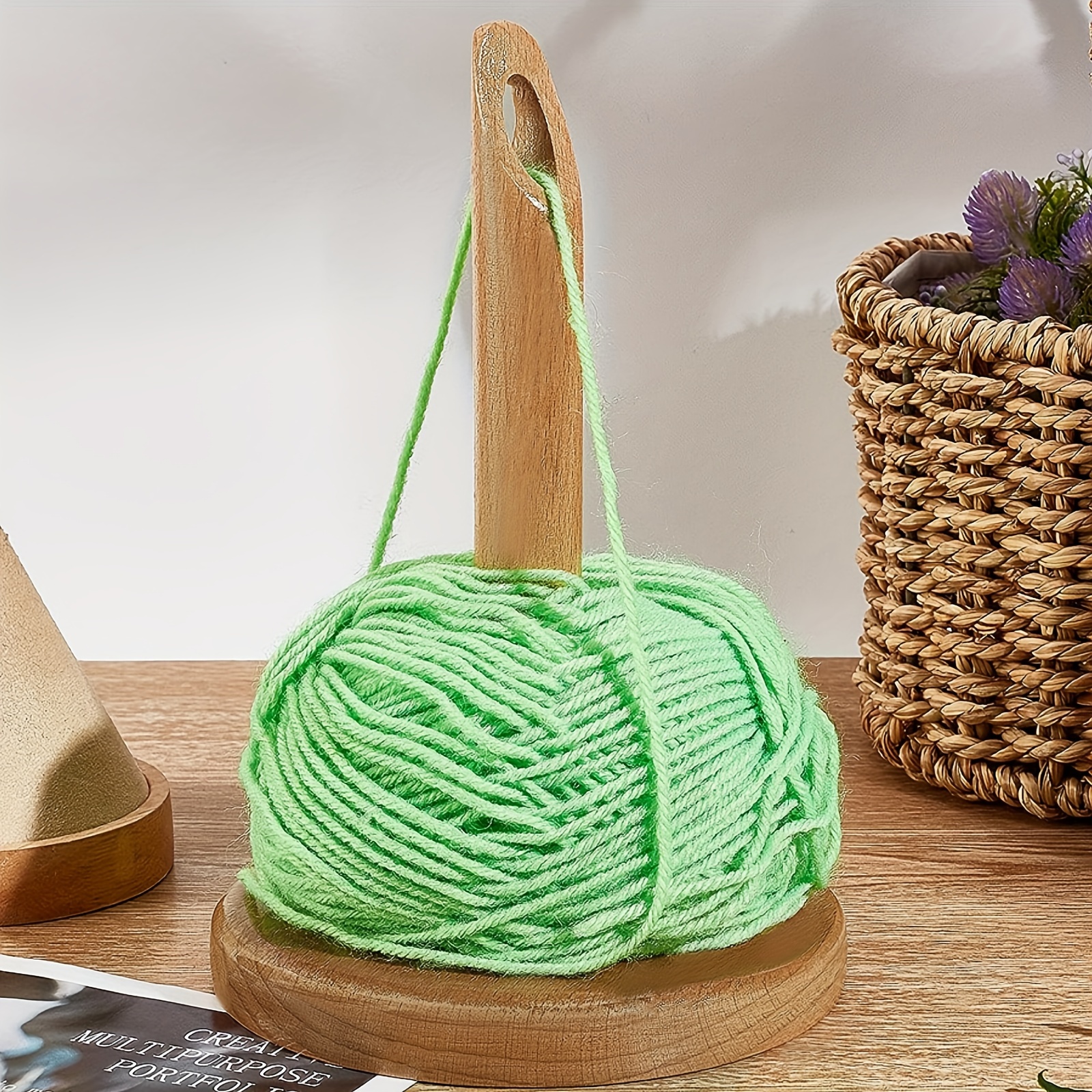 Portable Wrist Yarn Holder,Wooden Wrist Yarn Holder,Prevents Yarn Tangling  and Misalignment for Knitting Crocheting 