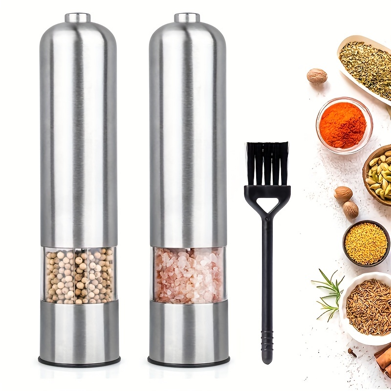 Electric Salt And Pepper Grinder Set - Battery Operated Pack Of 2