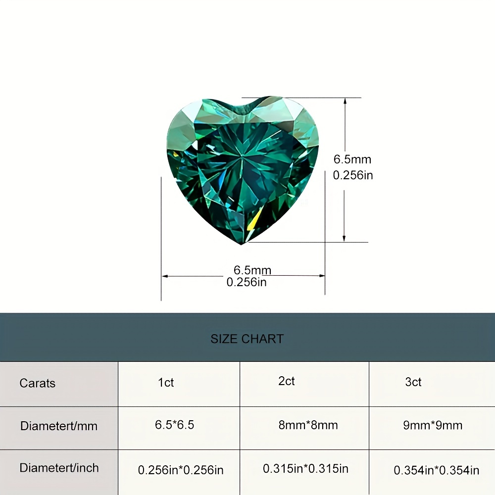 Heart Shape Moissanite Loose Stone 1ct 3ct High Quality Jewelry Match