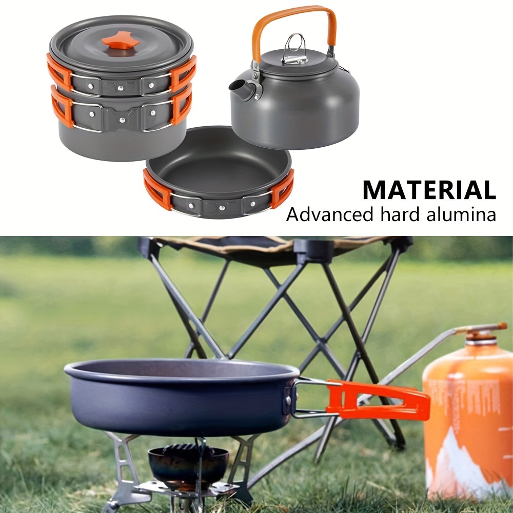 Set di pentole da campeggio fornello escursionismo all'aperto Picnic Set di  Backpacking da cucina antiaderente Kit di disordine per zaino in spalla Set  di pentole da Picnic - AliExpress