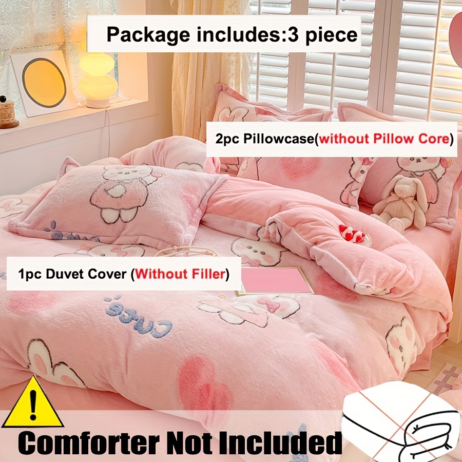 Bed Linen Set - Breathable Comfortable 3-Piece Duvet Cover with