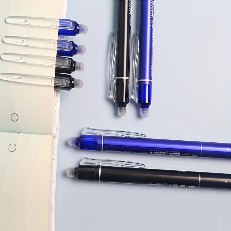 Colored Erasable Neutral Pens Bullet Head Blue Black Large - Temu