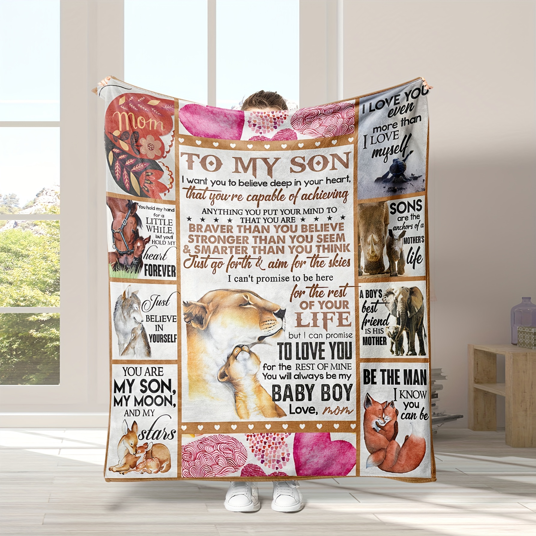 Gifts For Sons From Mothers, Blanket Mother And Son Gifts, I Love