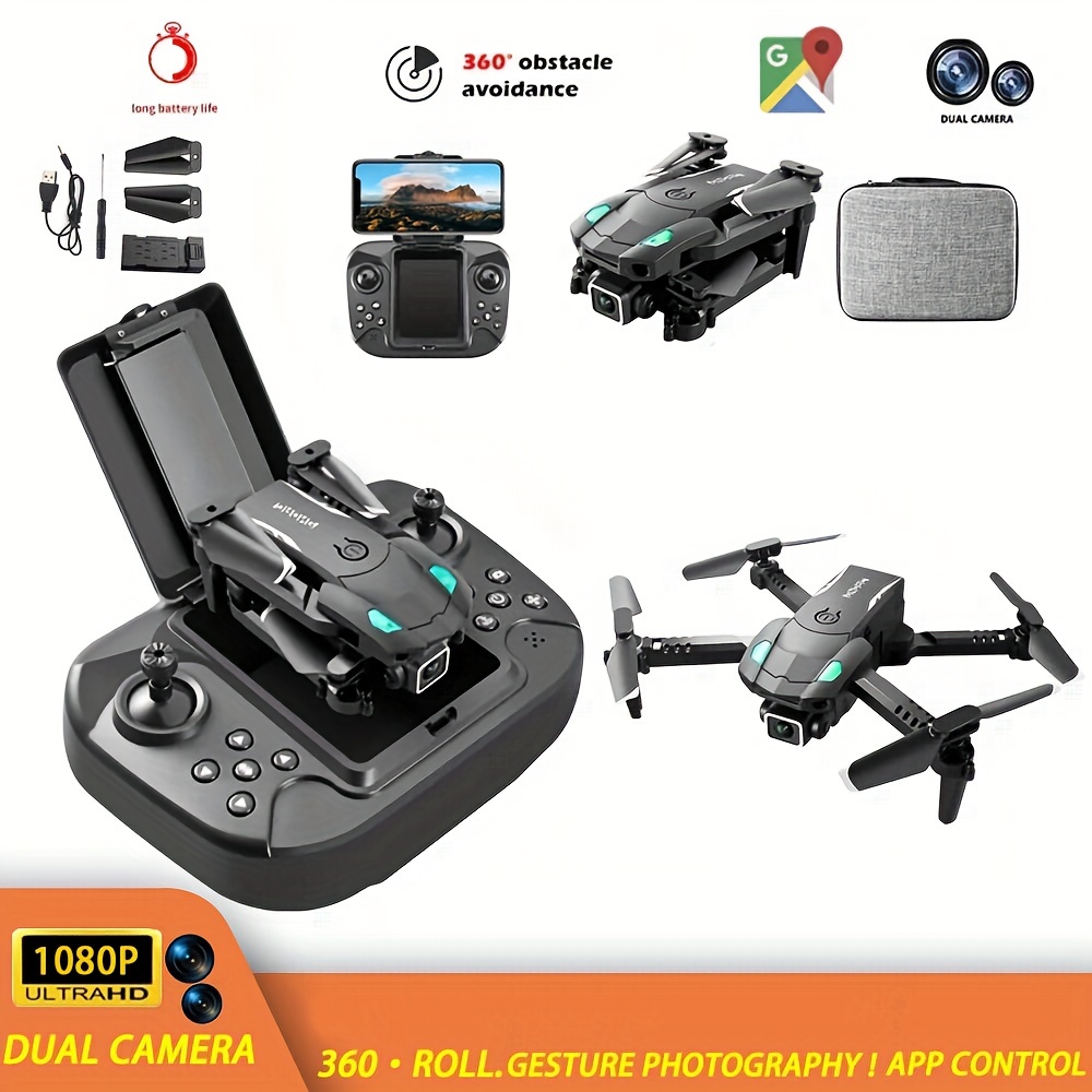  Dron con cámara dual HD, mini dron plegable para adultos y  niños con control remoto, juguetes cuadricópteros inteligentes para evitar  obstáculos UAV, WiFi FPV, retención de altitud con una tecla de