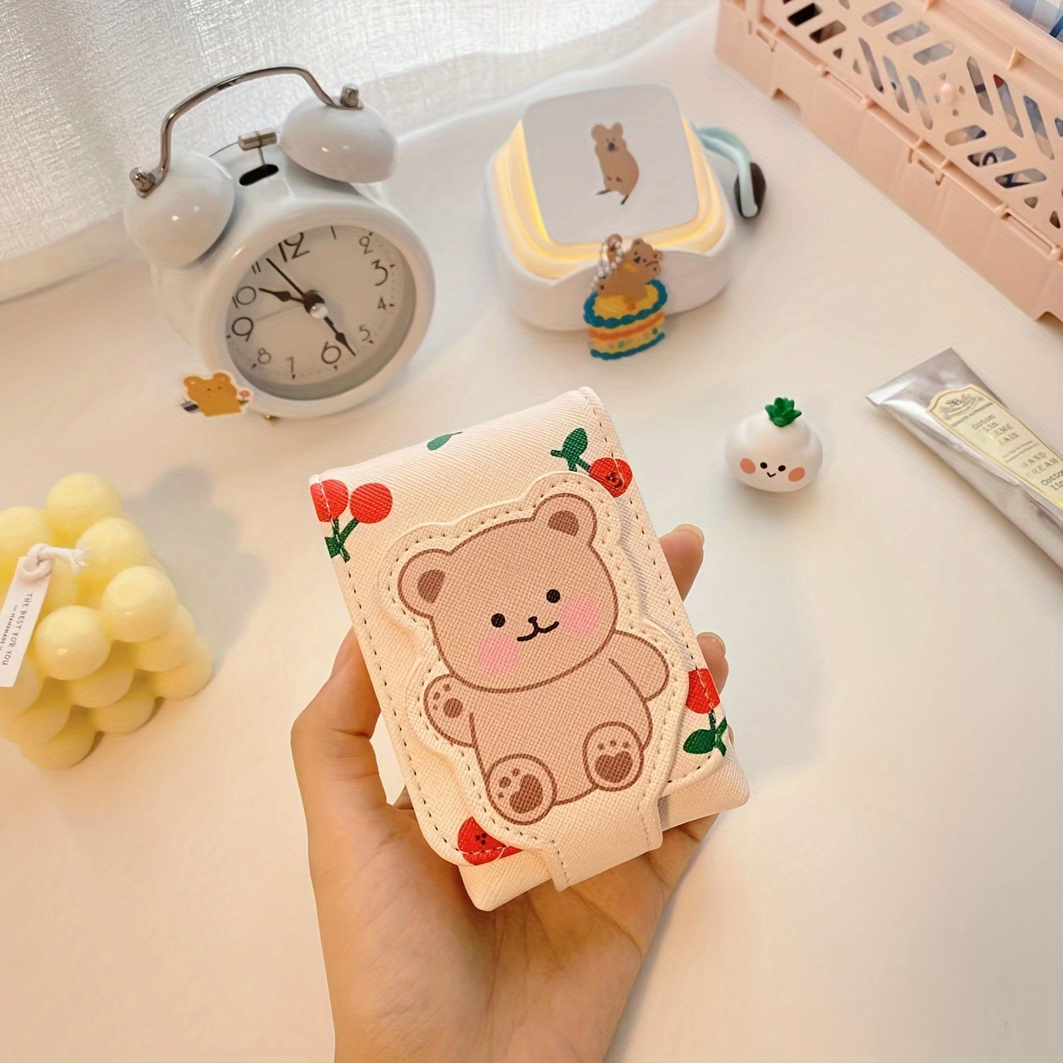 

Kawaii Cartoon Bear Mini Lipsticks Storage Bag, Versatile Portable Storage Pouch For Women