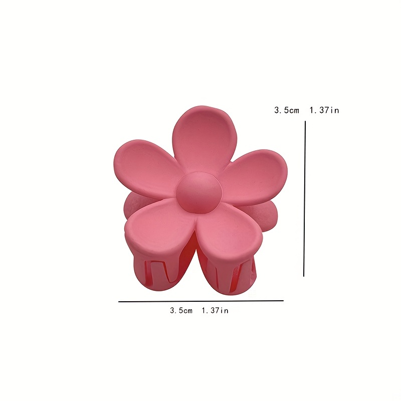 Temu Women Girl Cute Candy Color Flower Plastic Hair Claw Clip, Hair Grip Sweet Matte Hair Holder Clip Hairpin Fashion Hair, Christmas Gifts