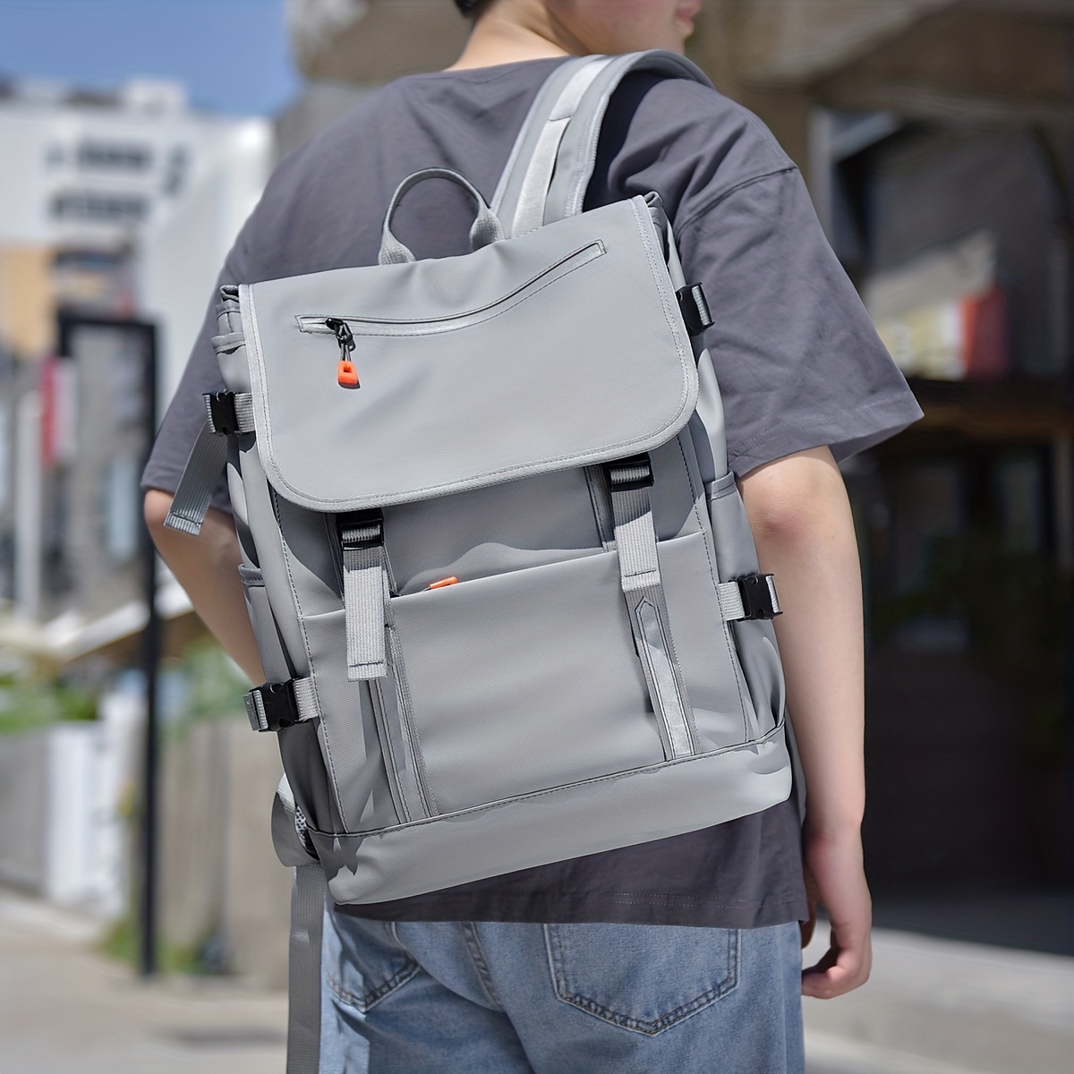 Buy KAKA Korean Style Student Men Backpack Schoolbag Large Capacity  Waterproof USB Charging Travel Backpack Laptop 17.3 inches Bag (Black) at
