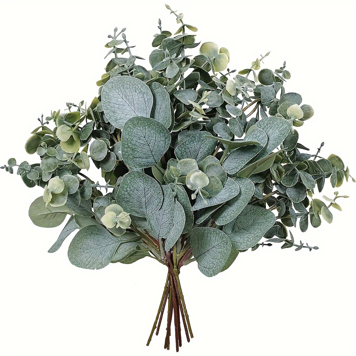 

10pcs Mixed Eucalyptus Leaves Stems, Bulk Artificial Silvery Dollar Picks Faux Branches For Vase Bouquet, Floral Arrangement Wreath Farmhouse Rustic Greenery Decor