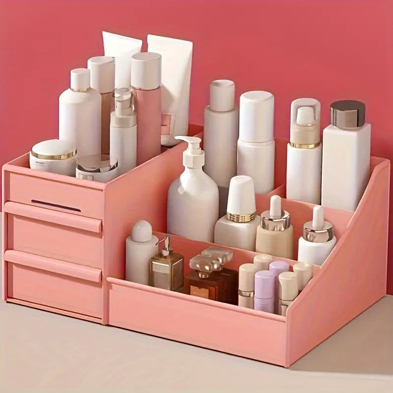 2pc Makeup Organizer , Countertop Cosmetic Storage Box, Cute Bedroom Bathroom  Organizer Drawers Countertop For Women And Girls - AliExpress
