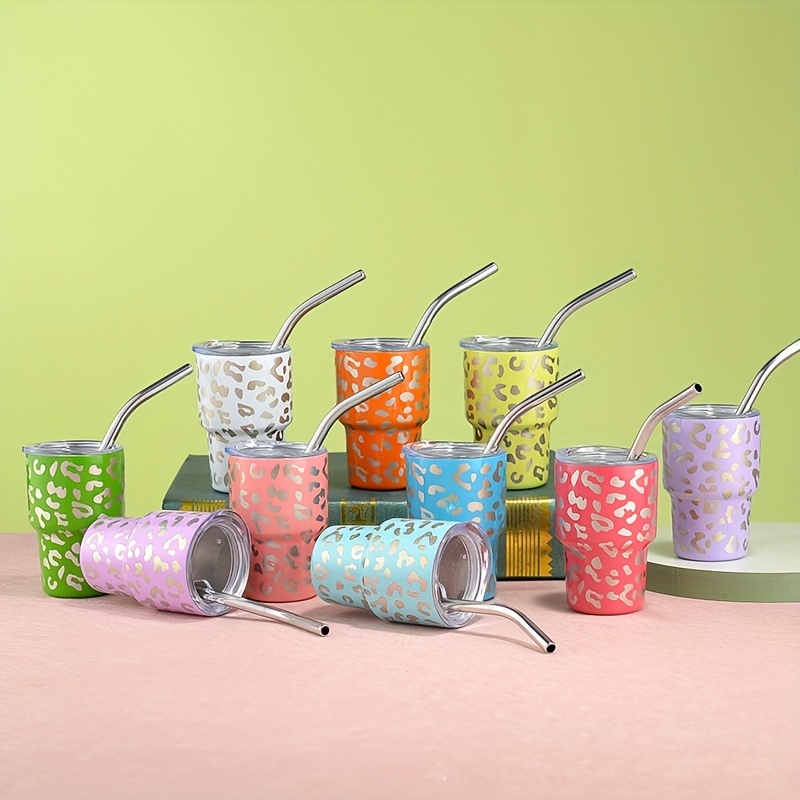 Tumbler Design Shot Cups With Straws, Stainless Steel Shot Glass