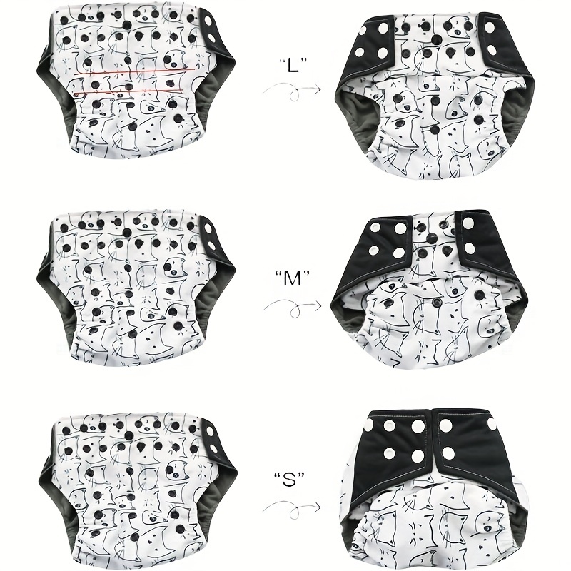 4pcs Reusable Cloth Diapers Adjustable Washable Nappy Inserts Baby Cloth Diaper