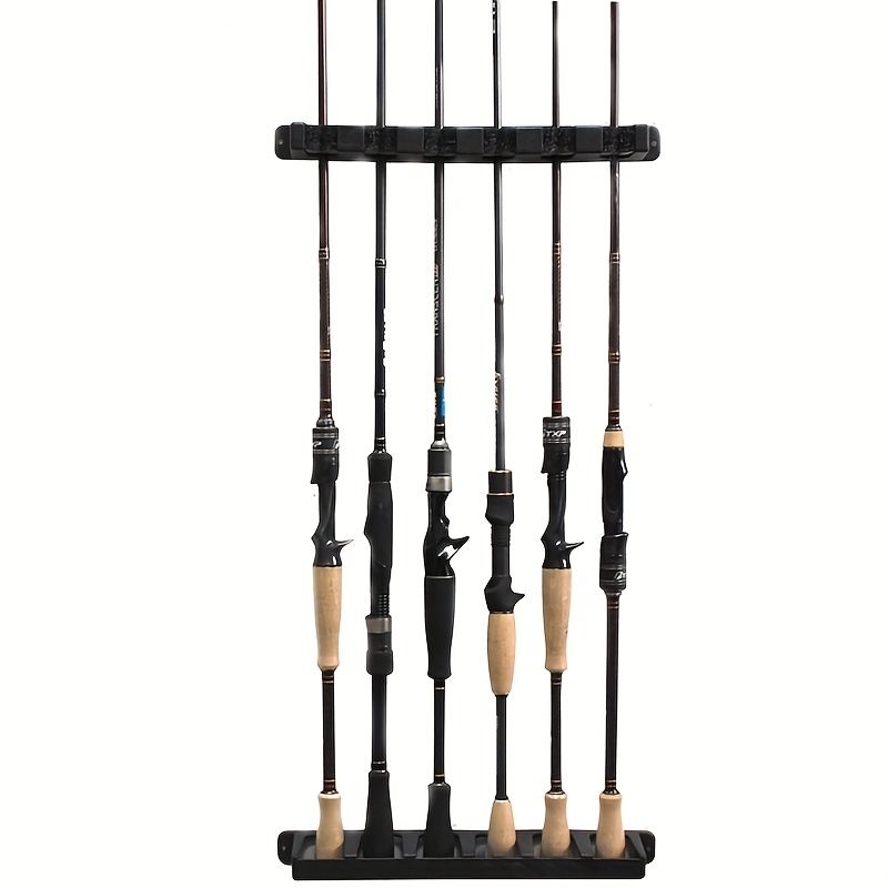 EEEkit Vertical Fishing Rod Holder Rack for Garage, 6 Fishing Rod Storage  Organizer, Wall-Mounted Fishing Pole Holder