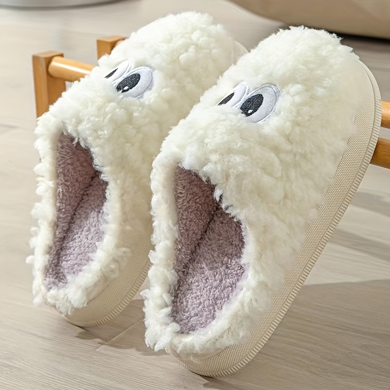 Womens Cartoon Slipper Fluffy Fuzzy Slippers Mens Soft Plush Winter Cute  Slip On