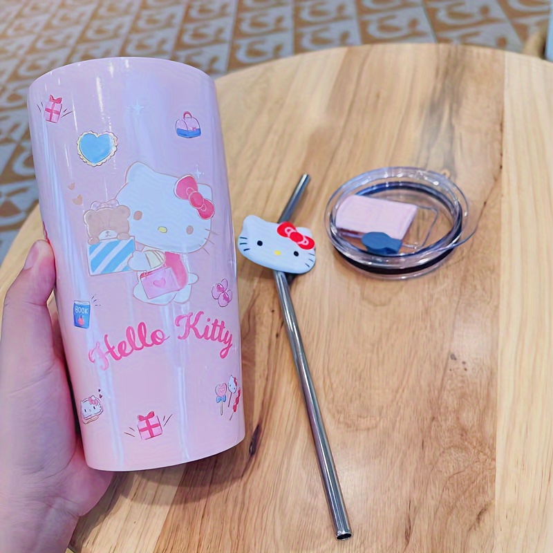 600ml Sanrio Large Capacity Water Bottle Kawaii Hello Kitty Kuromi