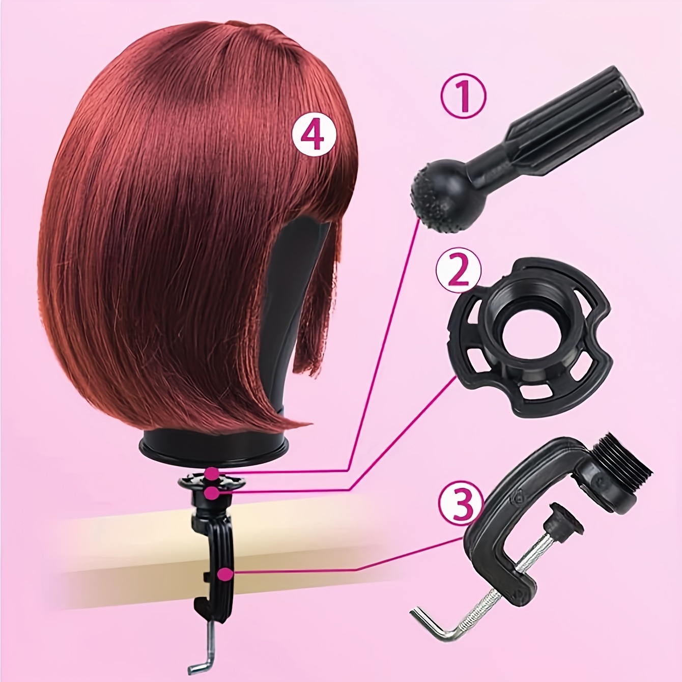Canvas Head For Wigs Salon Styling Head With Mount Hole For - Temu