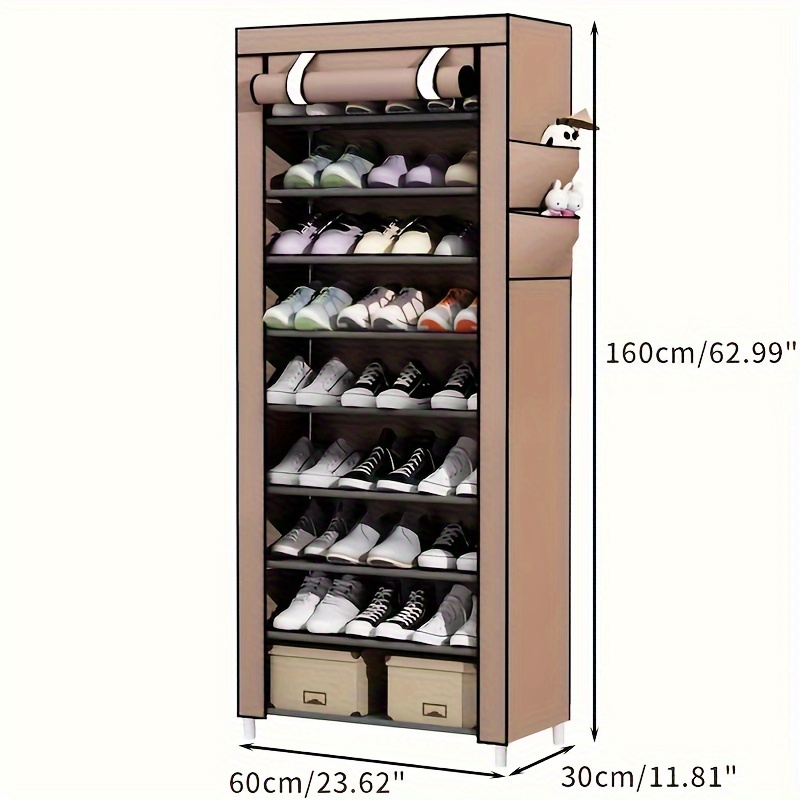 71 Tall Wood Shoe Rack Freestanding Shoe Storage Organizer Shelf Large  Capacity