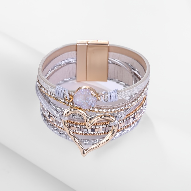 Dropship 1 Pc Multi-layer Heart Magnetic Buckle Bracelet With Magnetic  Buckle to Sell Online at a Lower Price