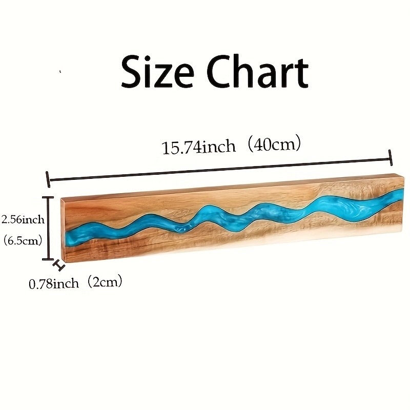 Organizador de cuchillos magnéticos de madera de resina, soporte