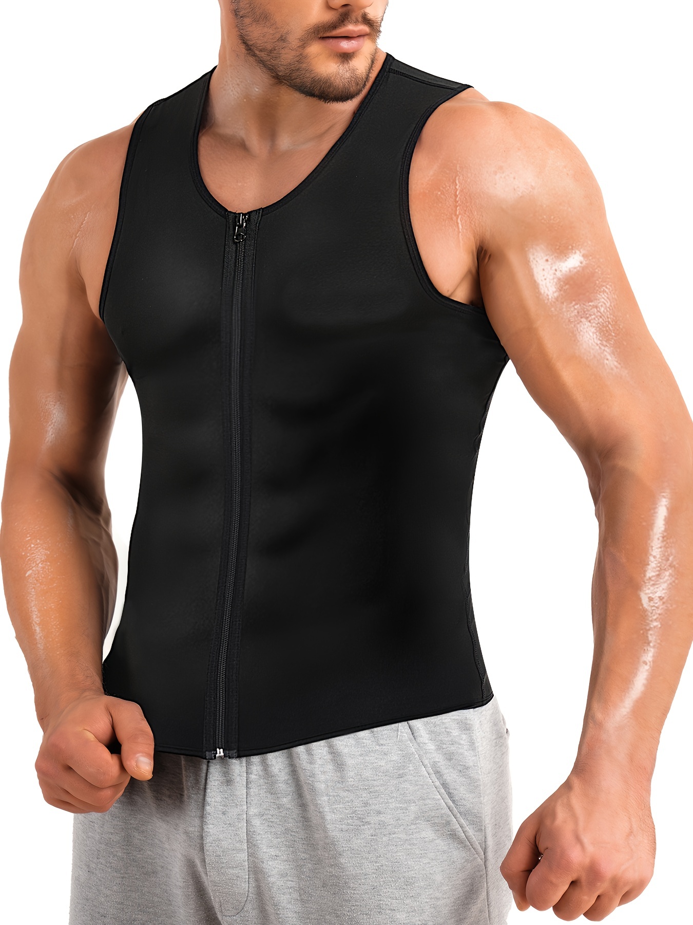 Junlan Men's Neoprene Weight Loss Sauna Shirt Suit Long Sleeve Hot Sweat  Body Shaper Tummy Fat Burner Slimming Workout Gym Yoga (Black, S), Sauna  Suits -  Canada