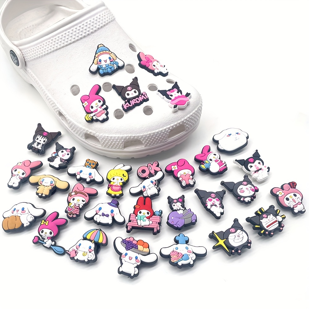 20pcs Cartoon Sanrio Series Shoe Charms DIY Accessories My Melody  Cinnamoroll Kuromi Sandals Decorate for Crocs Jibz Kids Gifts