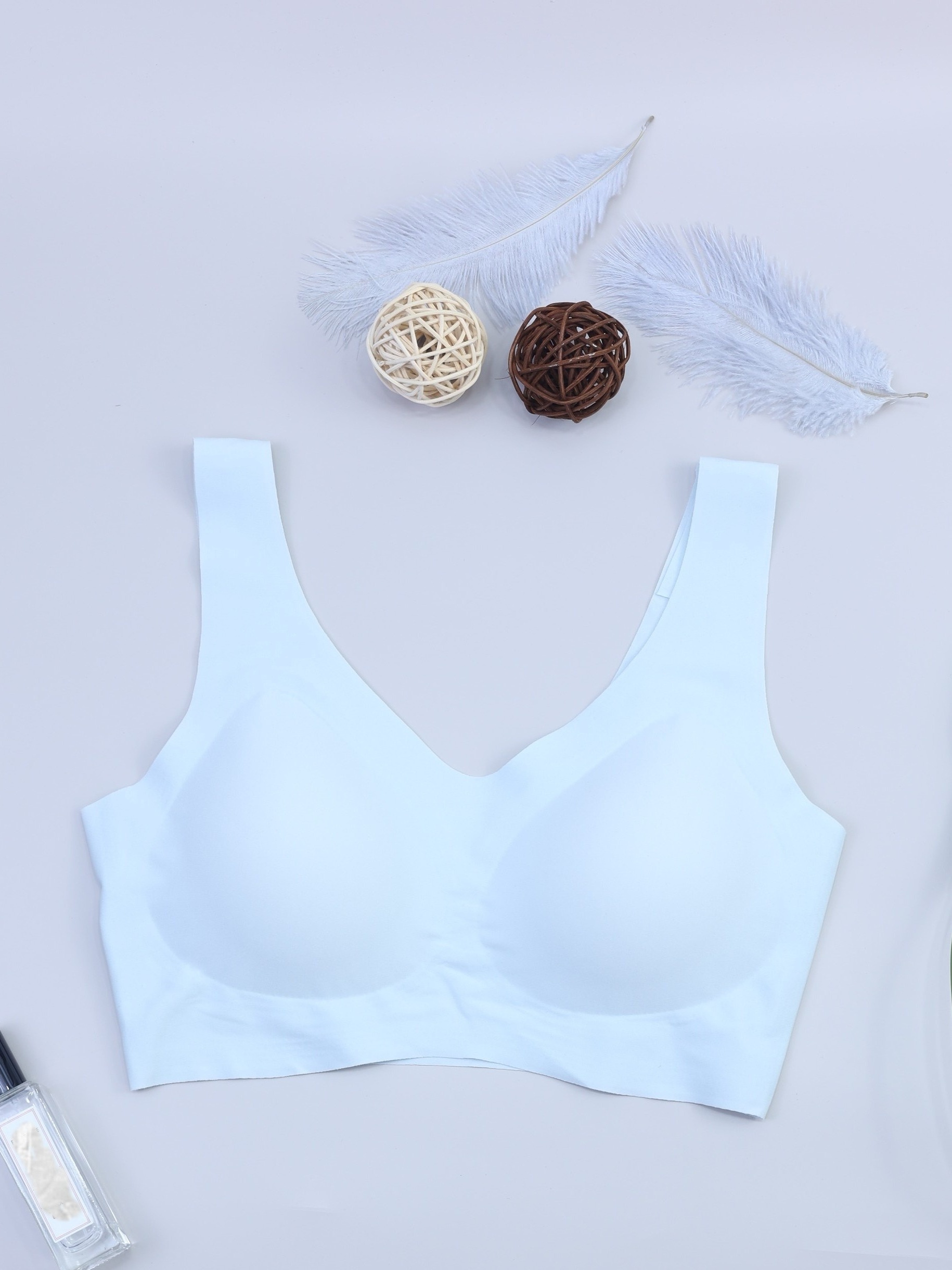 Simple Solid Wireless Bra Comfy Breathable Stretch Intimates