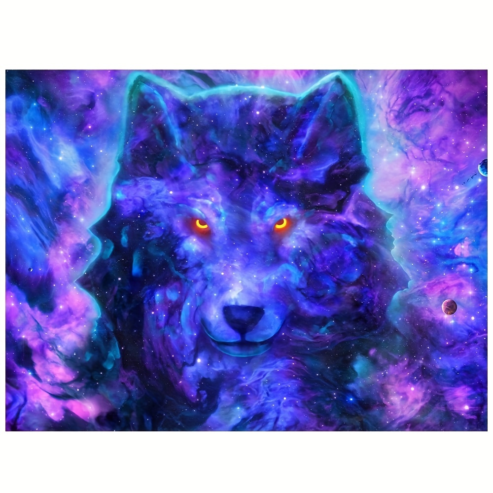 Diamond Painting - Full Round - Purple Wolf Rose
