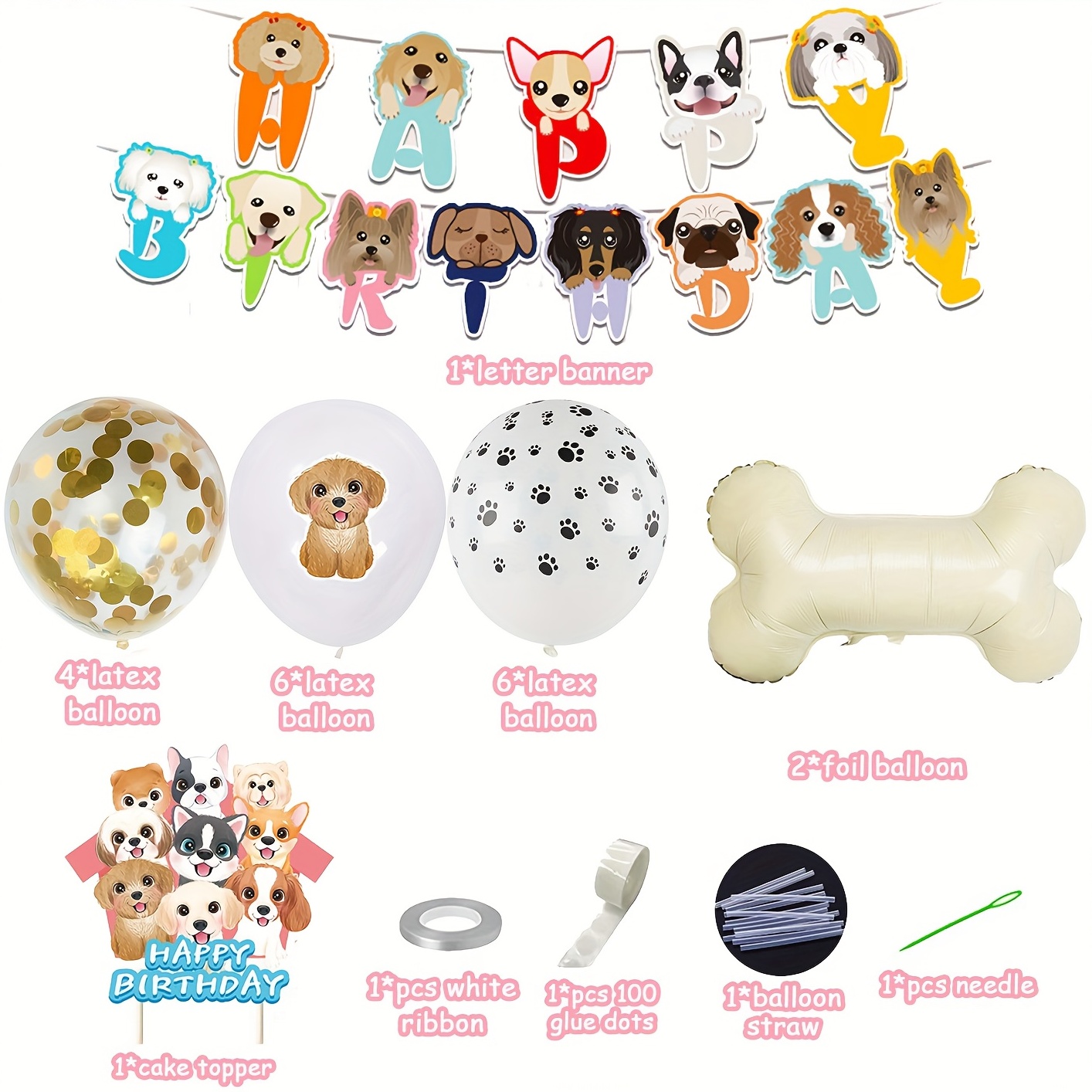 Pet Party Dog Paw Birthday Party Decoration Accessories - Temu