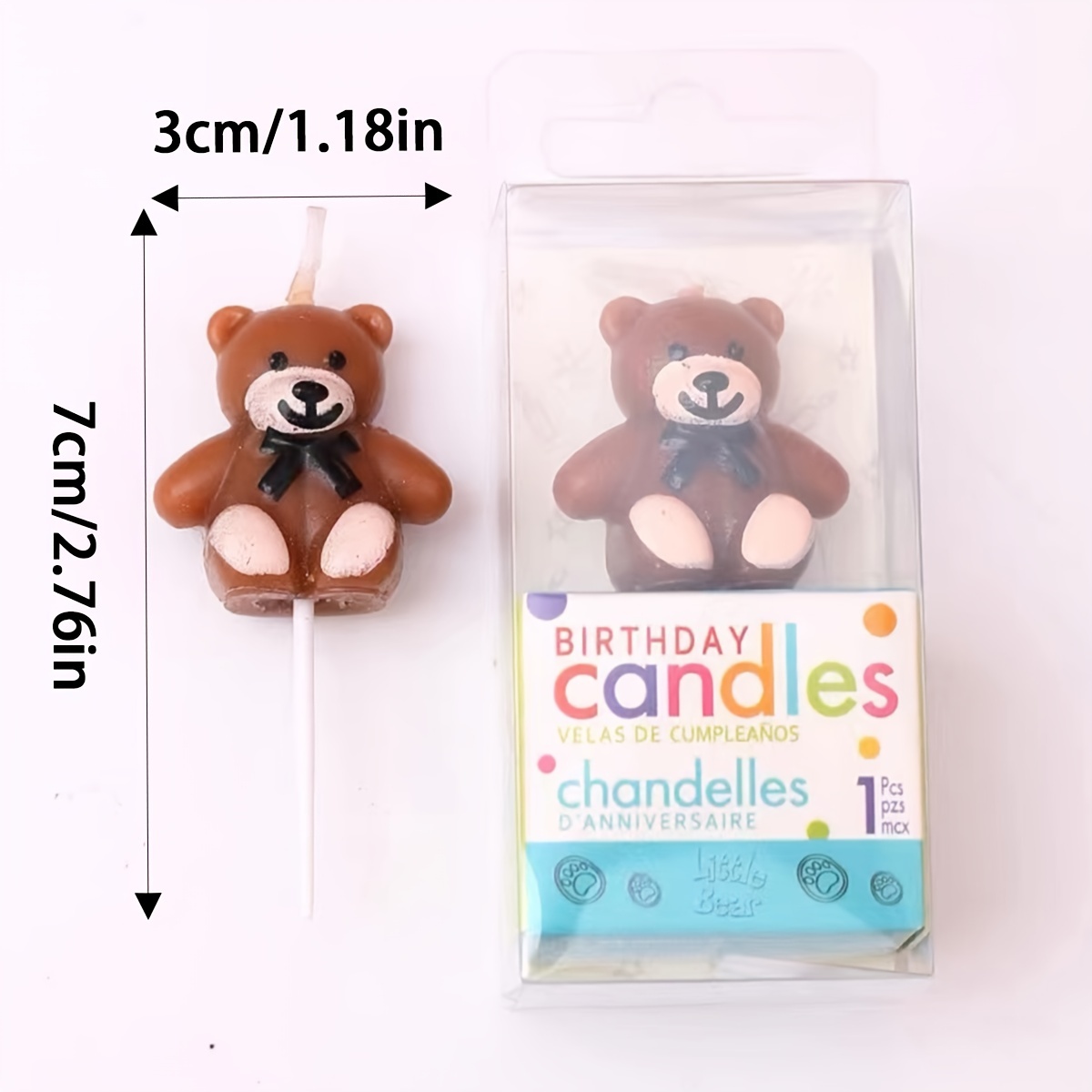 1/5/10 Pieces X Mini Teddy Bear Candles / Baby Showers / Event 