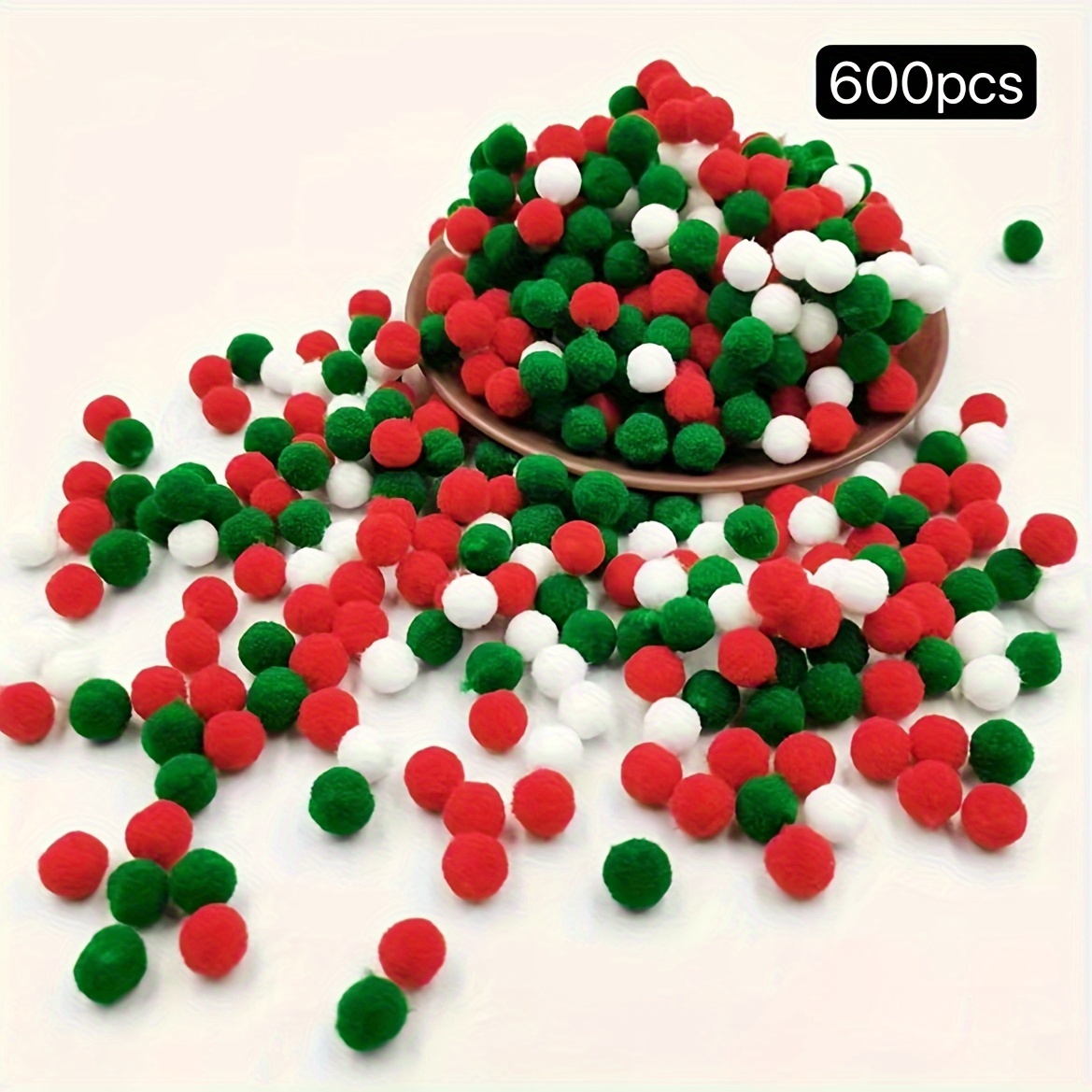 500Pcs 6x9mm Christmas Color Series Pony Bulk Beads For Jewelry Making DIY  Bracelets Necklace Hair Braids Handicrafts Small Business Supplies