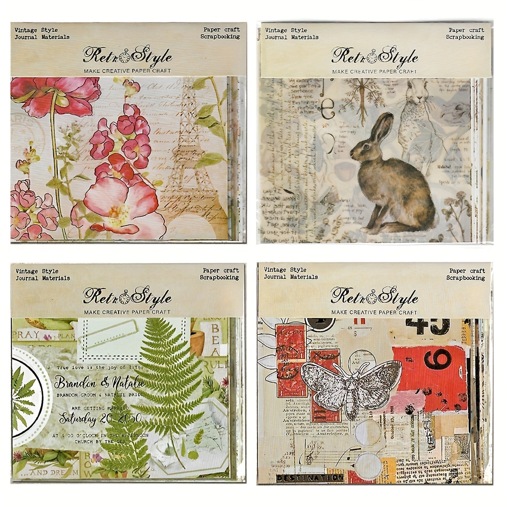 Vintage Patterned Paper Sticker Scrapbooking Paper Pack Handmade Craft  Paper Background Pad Card Gilded Background Paper Animals Flowers Insects  Leaves Paper - Temu South Korea