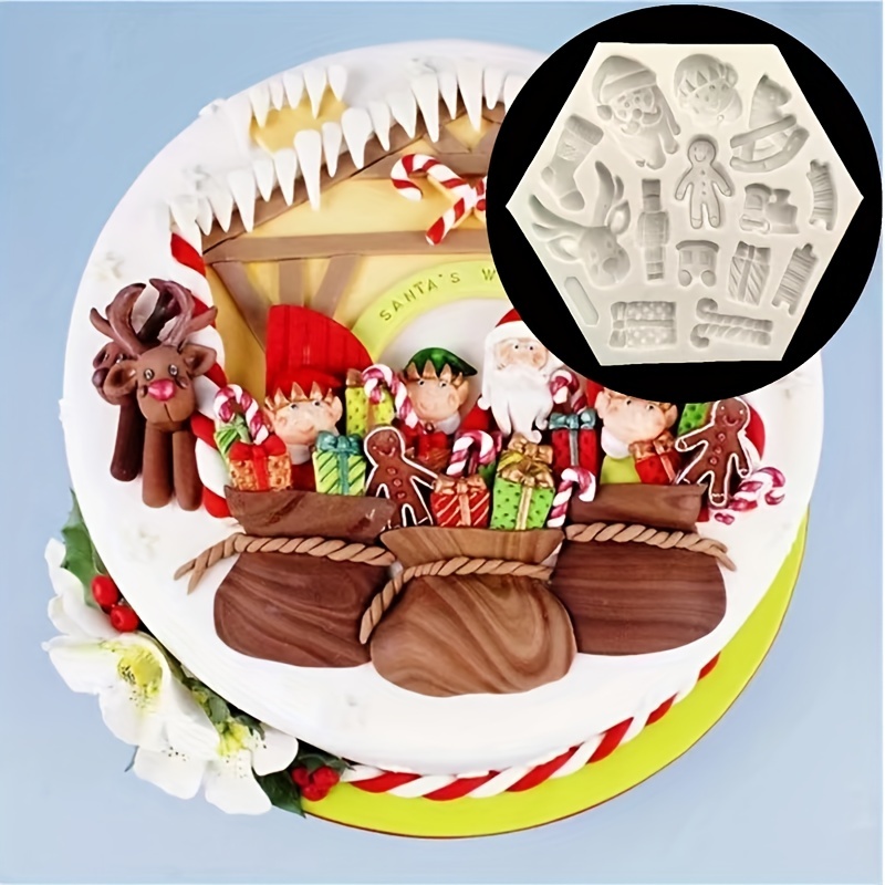 Bell Santa Claus Snowflake Tree Sugarcraft Fondant Christmas Cake Molds  Mould for the Kitchen Baking Cake