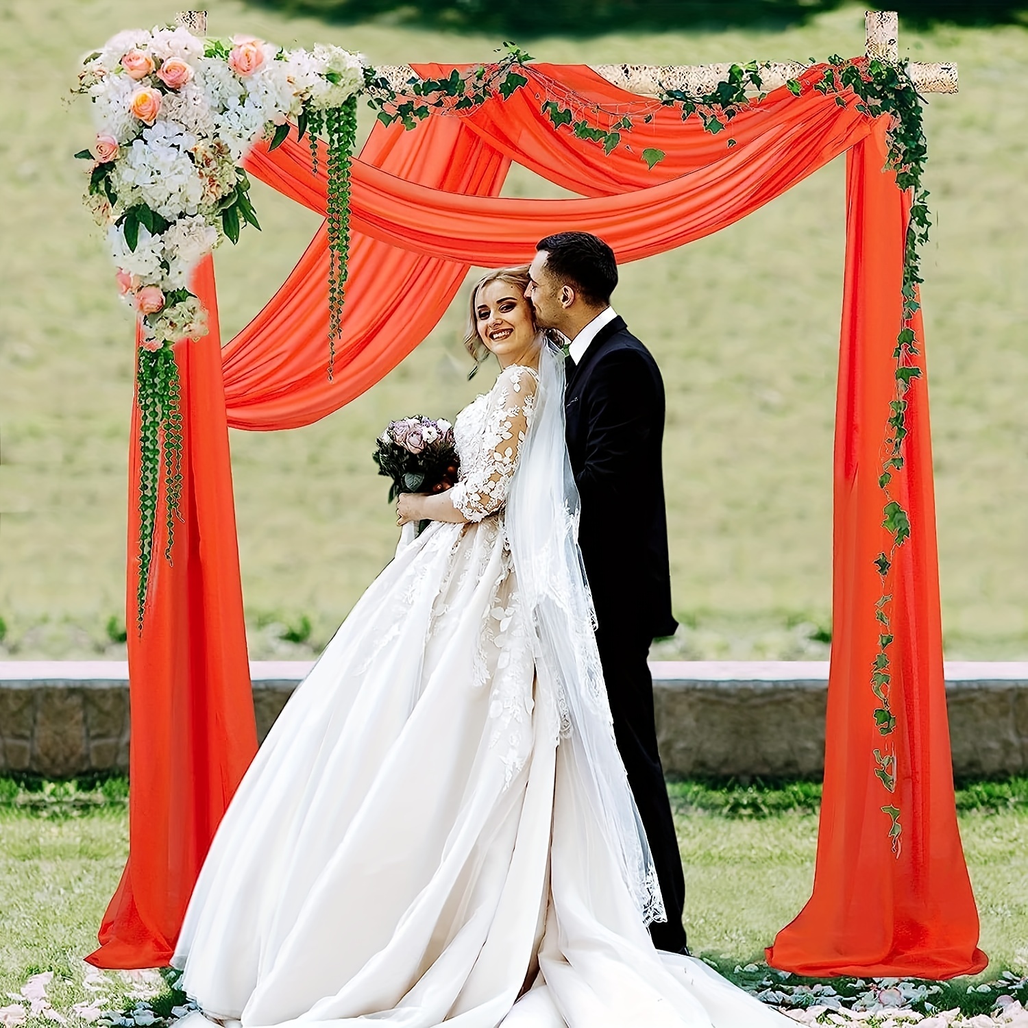 Wedding Arch Drapes Dusty Rose Wedding Arch Draping Fabric - Temu Germany