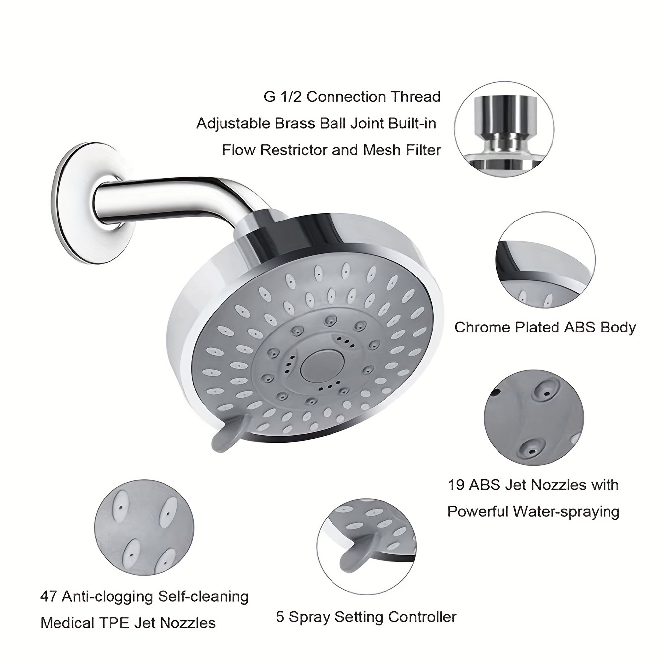 1pc ABS Shower Head Rack, Creative Two Tone Shower Head Holder For Bathroom