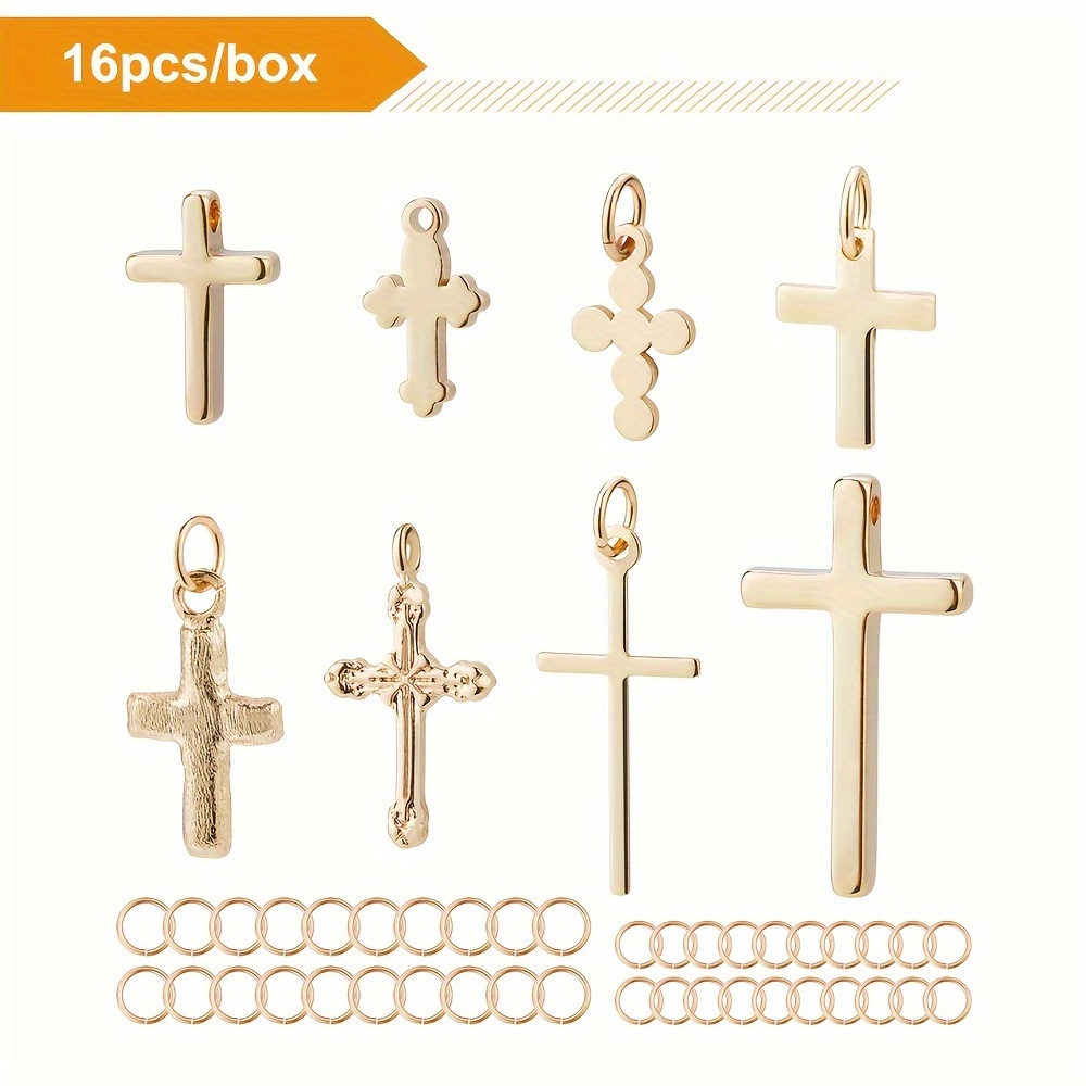 40pcs Simple Style Beads Cross Pendants Charms for DIY Making