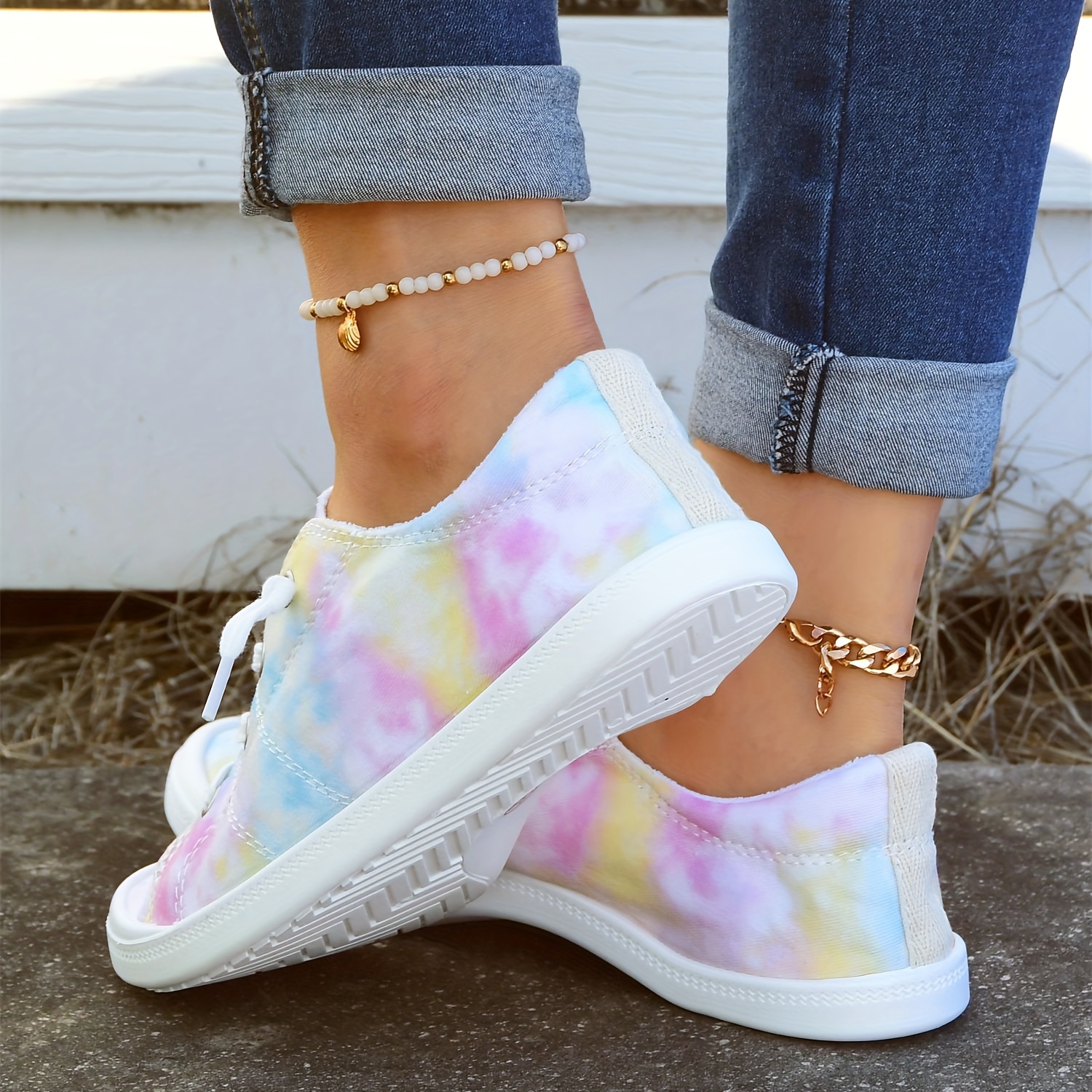 Women’s Tie-Dye slip-on popular canvas shoes