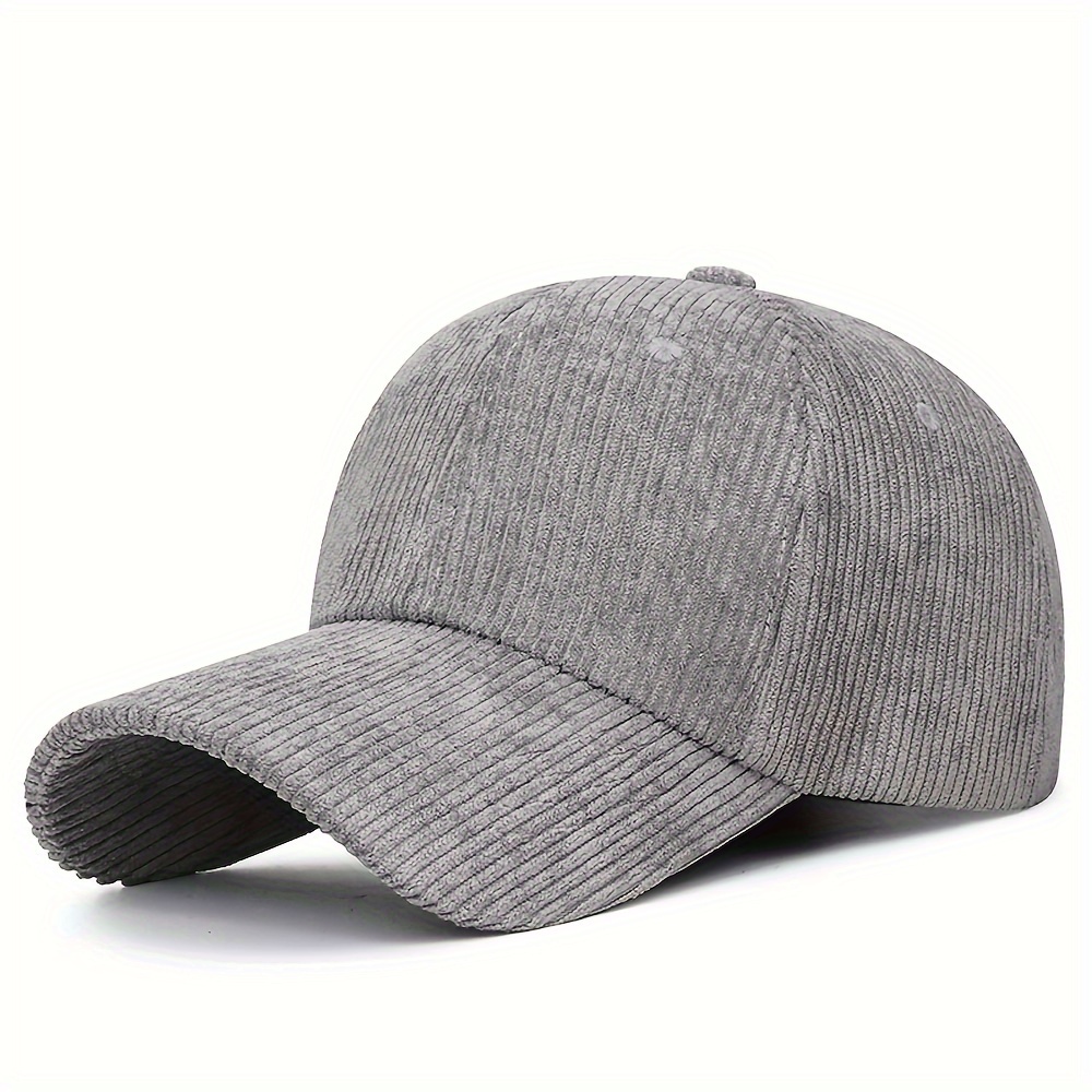 Image of Corduroy Cap Baseball Hat For Women And Men Versatile Plaid Casual Hat