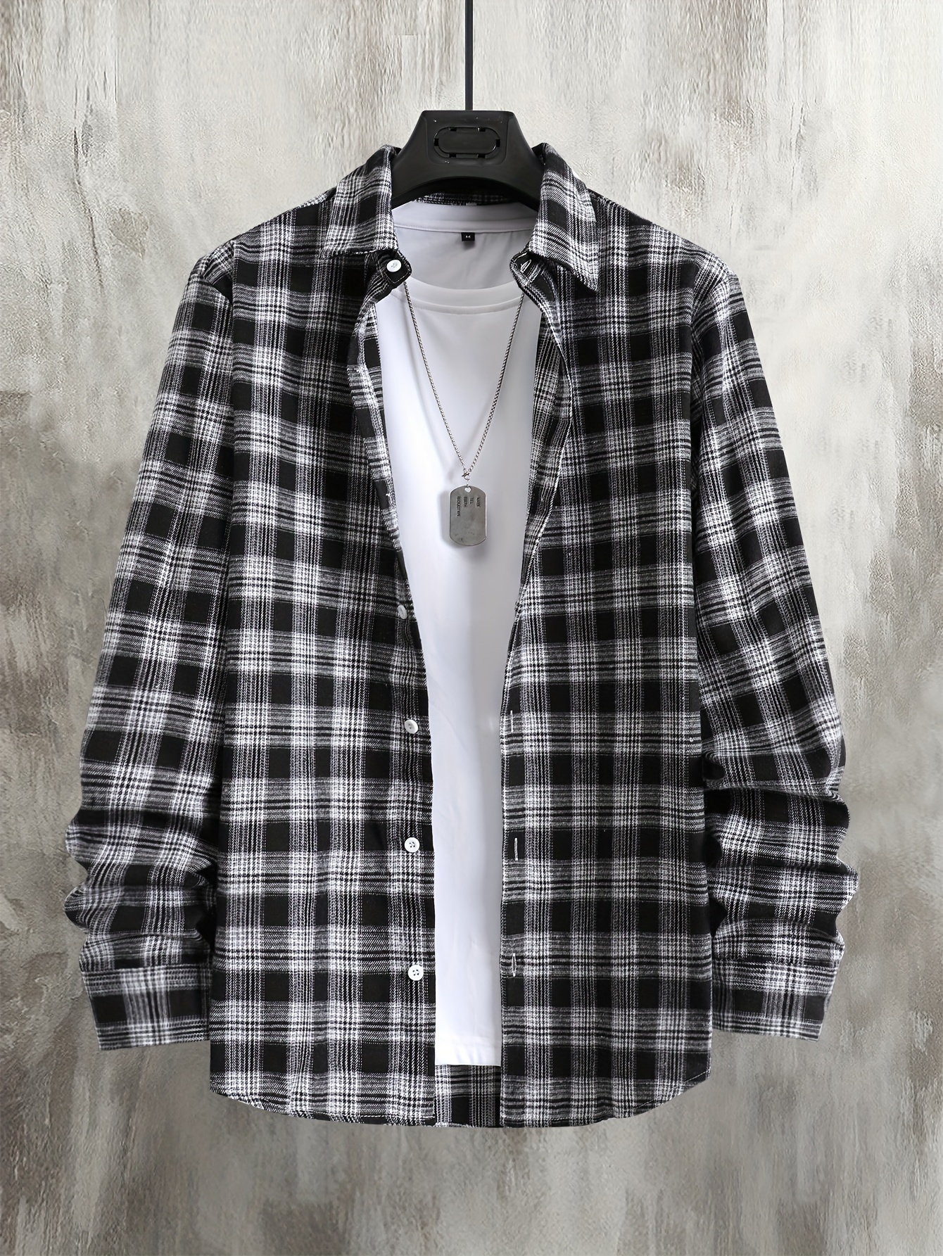 Vintage Plaid Pattern Men's Flannel Long Sleeve Button Shirt - Temu