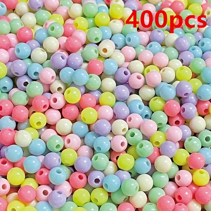 Acrylic Candy Colors Round Beads Mix Pastel Color Plastic - Temu