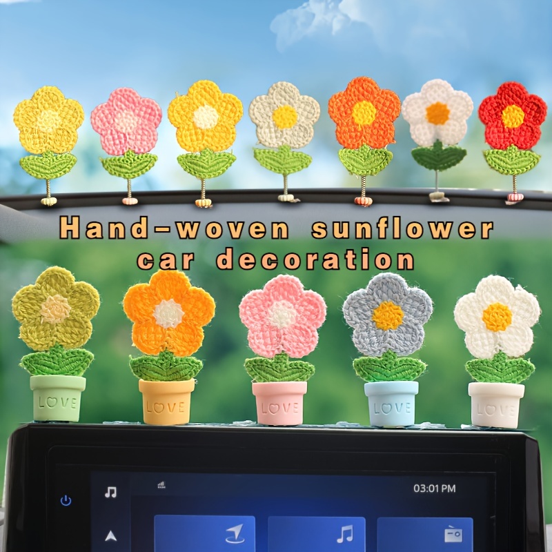 Décoration intérieure créative de voiture Accessoires de décoration de  voiture à tête oscillante solaire de fleur de soleil de voiture - Temu  Belgium