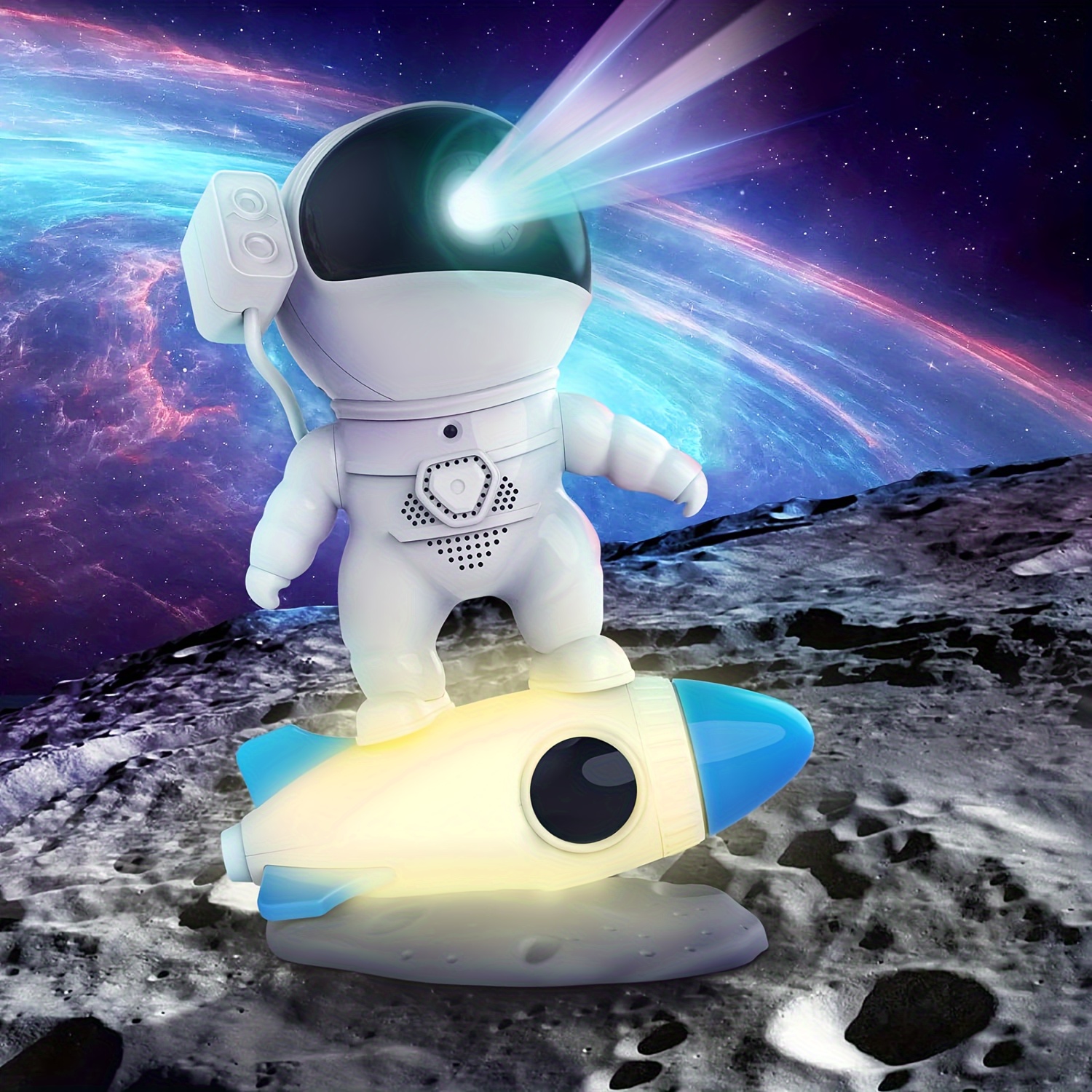 Proyector de astronauta de galaxia, proyector de luz nocturna  estrellada, proyector de luz de astronauta con nebulosa, temporizador y  control remoto, alimentado por USB, proyector de luz espacial ajustable de  360°