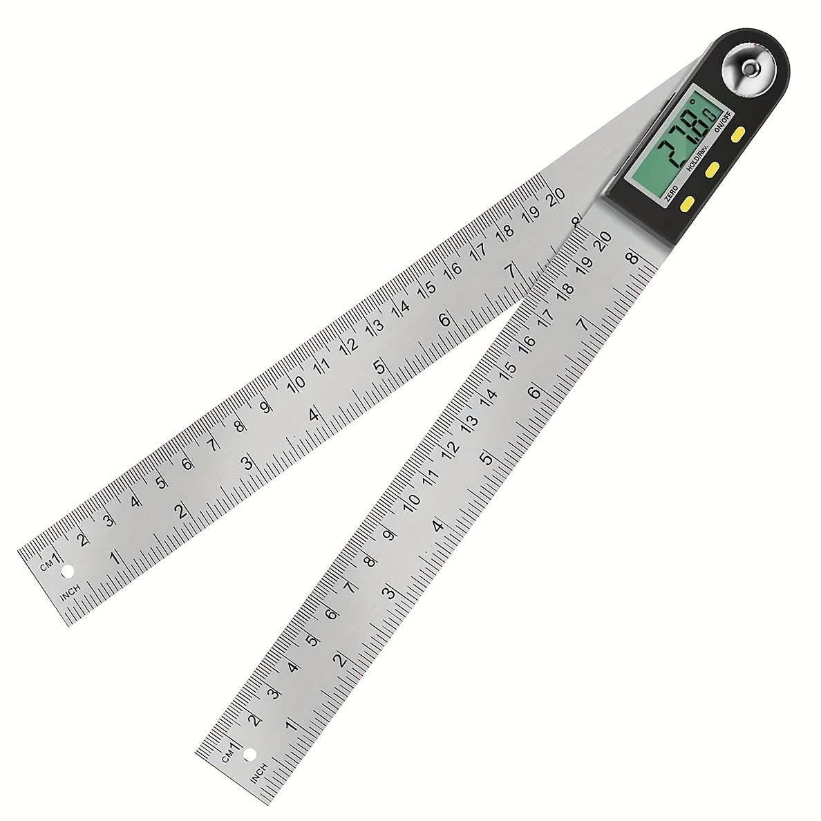 

Stainless Steel Digital Angle Finder Protractor Woodworking Ruler Tool With Large Lcd Display