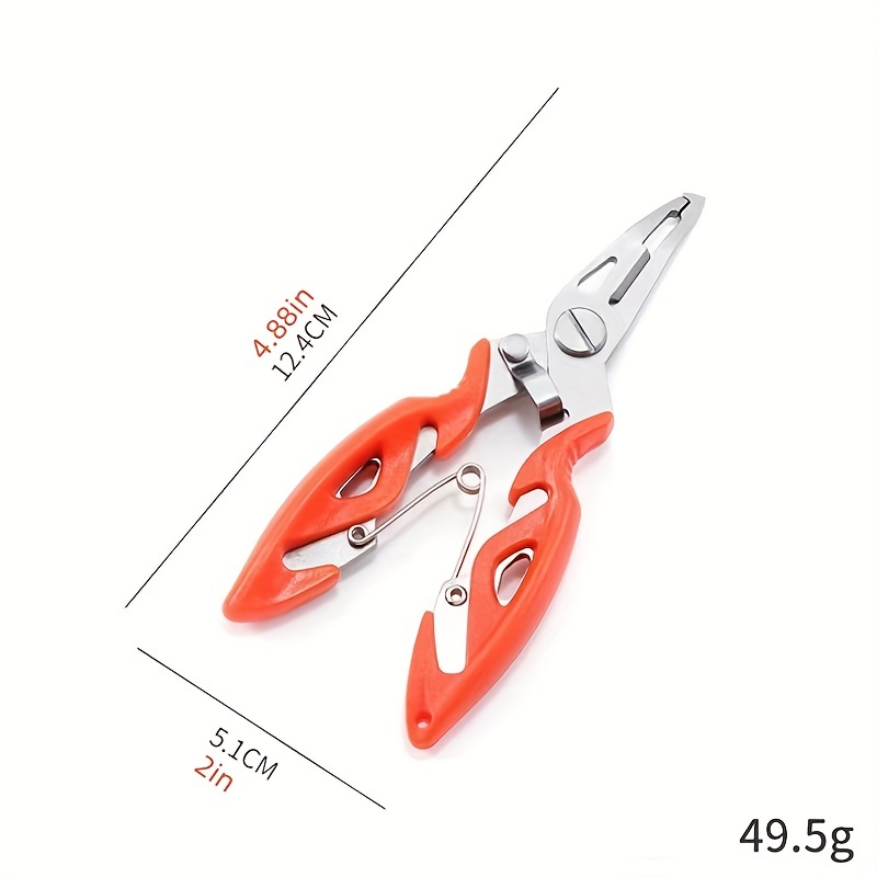 1pc Stainless Steel Curved Mouth Fishing Pliers, Multifunctional Lure  Pliers, Fish Hook Remover, Braided Line Cutter