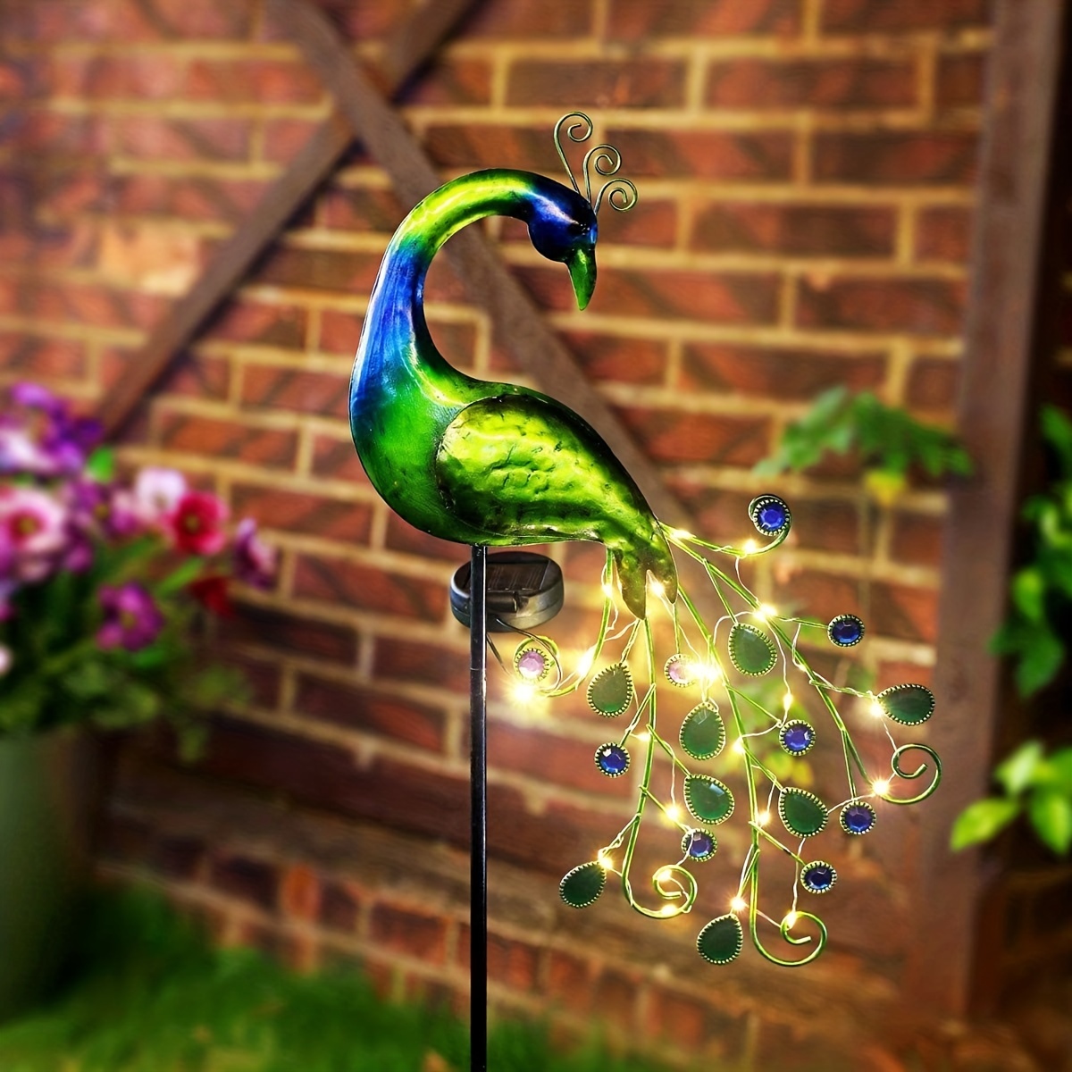 Peacock Solar Garden Light - Temu